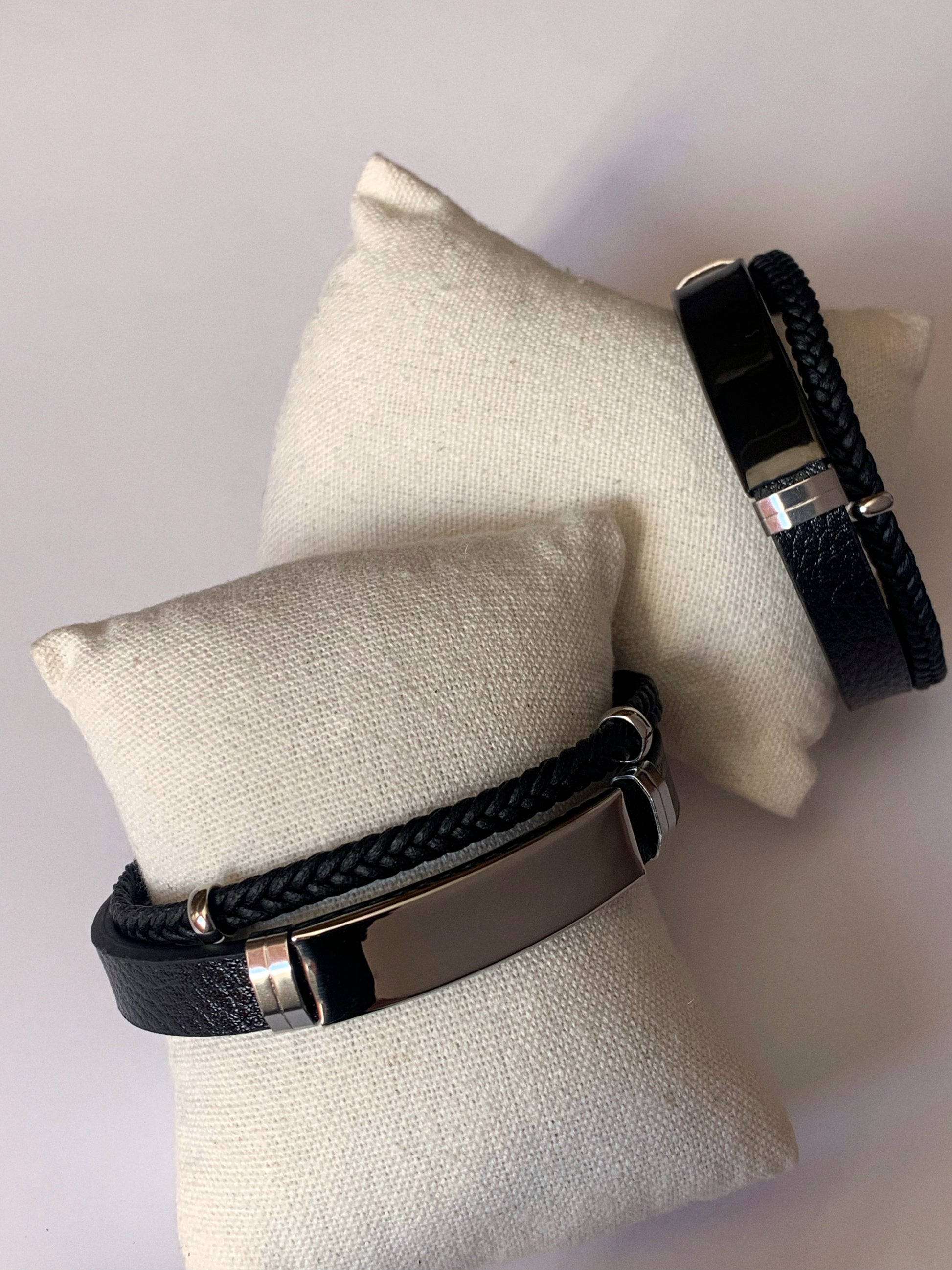 Pulsera cuero doble anillada - Hey.Vortex