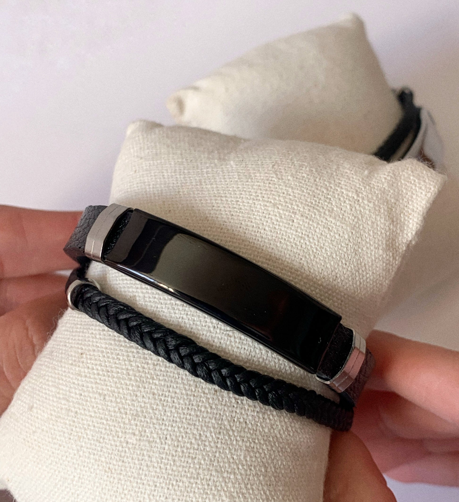 Pulsera cuero doble anillada - Hey.Vortex